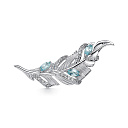 Брошь из серебра с топазами, фианитами