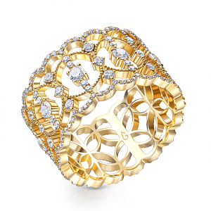 Кольцо из желтого золота с бриллиантами