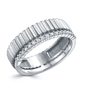 Кольцо из белого золота с бриллиантами