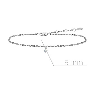 Браслет декоративный из белого золота с бриллиантом, плетение якорное