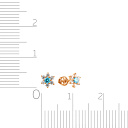 Серьги детские из красного золота с фианитом