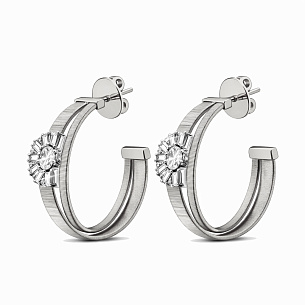 Серьги из белого золота с бриллиантом