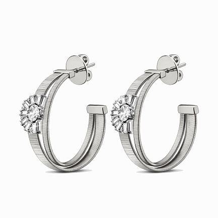 Серьги из белого золота с бриллиантами