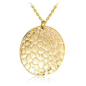 Колье из желтого золота, плетение якорное