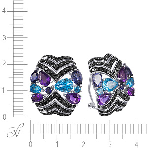 Серьги из белого золота с бриллиантами