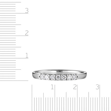 Кольцо обручальное из белого золота с бриллиантами