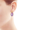 Серьги с английским замком из красного золота с аметистом