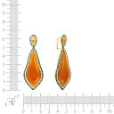 Серьги из желтого золота с бриллиантами, цаворитами