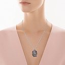 Подвеска из белого золота с жемчугом, сапфирами