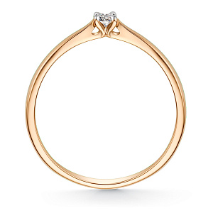 Кольцо из красного золота с бриллиантом