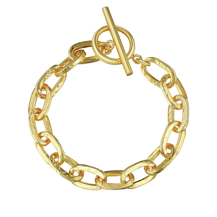 Браслет декоративный из серебра с позолотой