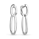 Серьги с английским замком из белого золота с бриллиантами