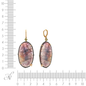 Серьги с французским замком из желтого золота с бриллиантами