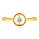 Кольцо из желтого золота с фианитом