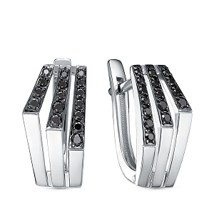 Серьги из белого золота с бриллиантами