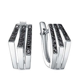 Серьги из белого золота с бриллиантом