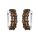 Серьги с английским замком из серебра с фианитами