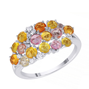 Кольцо из белого золота с сапфиром