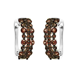 Серьги с английским замком из серебра с фианитами