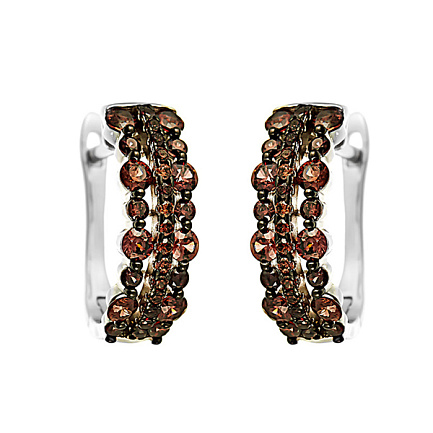 Серьги с английским замком из серебра с фианитами