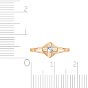 Кольцо из красного золота с фианитом