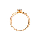 Кольцо помолвочное из красного золота с бриллиантом