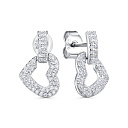 Серьги с английским замком из серебра с фианитами