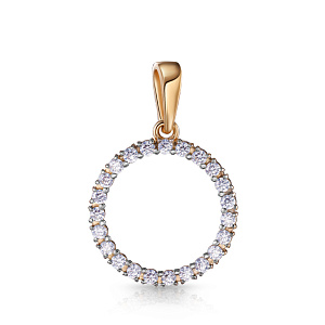 Подвеска из красного золота с фианитом