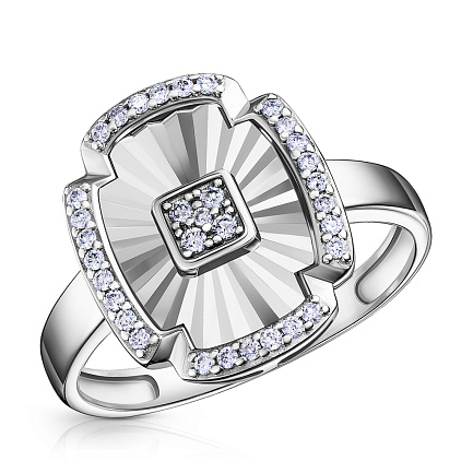 Кольцо из белого золота с бриллиантами