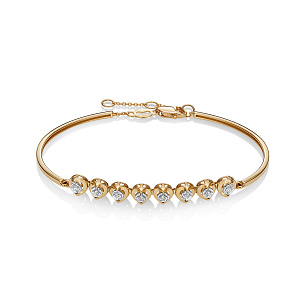 Браслет из красного золота с бриллиантом