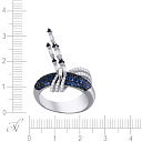 Кольцо из белого золота с бриллиантами, сапфирами