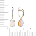 Серьги с английским замком из желтого золота с бриллиантами