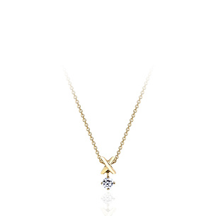 Колье из желтого золота с фианитом