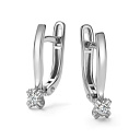 Серьги с английским замком из белого золота с бриллиантами