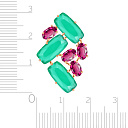 Кольцо из красного золота с агатом, корундом