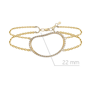 Браслет декоративный из желтого золота с бриллиантом, плетение якорное