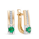 Серьги с английским замком из красного золота с бриллиантами