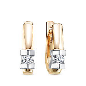 Серьги из красного золота с бриллиантами