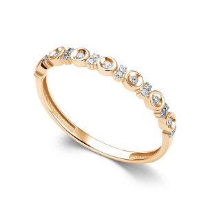 Кольцо из красного золота с бриллиантом