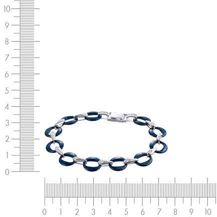 Браслет декоративный из серебра с керамикой