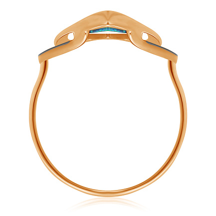 Кольцо из красного золота с фианитом