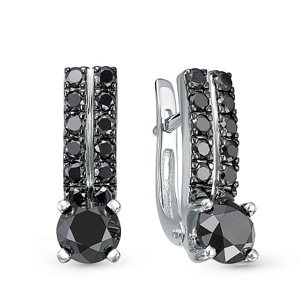 Серьги из белого золота с бриллиантами