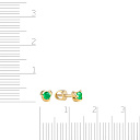 Пусеты из желтого золота с изумрудами