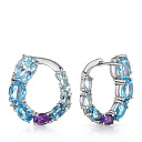 Серьги с английским замком из белого золота с бриллиантами