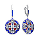 Серьги с английским замком из серебра с фианитами