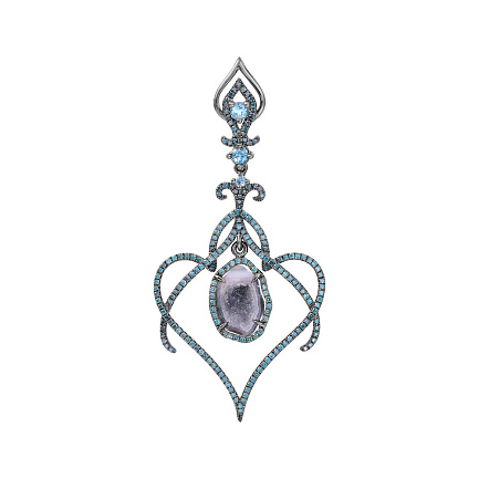 Подвеска из золота с бриллиантами, топазами