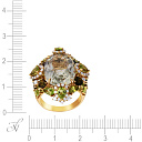 Кольцо из желтого золота с бриллиантами, перидотами