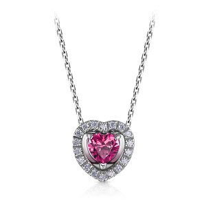 Колье из белого золота с бриллиантами, плетение якорное