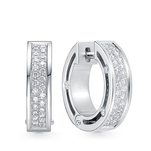 Серьги из белого золота с бриллиантом