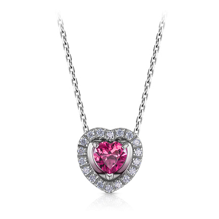 Колье из белого золота с бриллиантами, плетение якорное